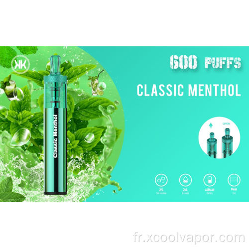 XCOOL Jetable Vape Pen 600 Puffs Cigarettes électroniques